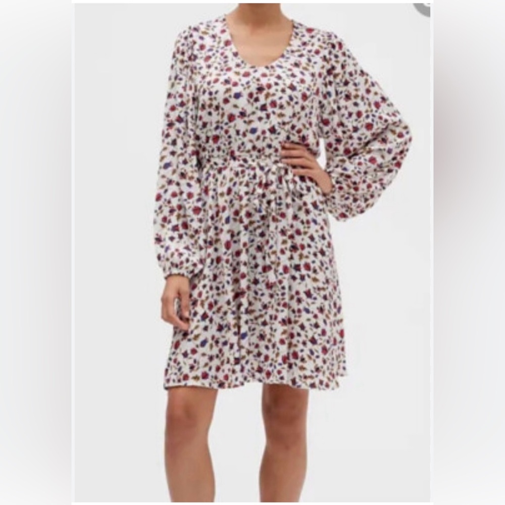 Banana Republic Red Midi Sundress with Bishop Sleeves